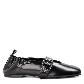 Women's Suede Balloon Box Latex Ballet Pumps