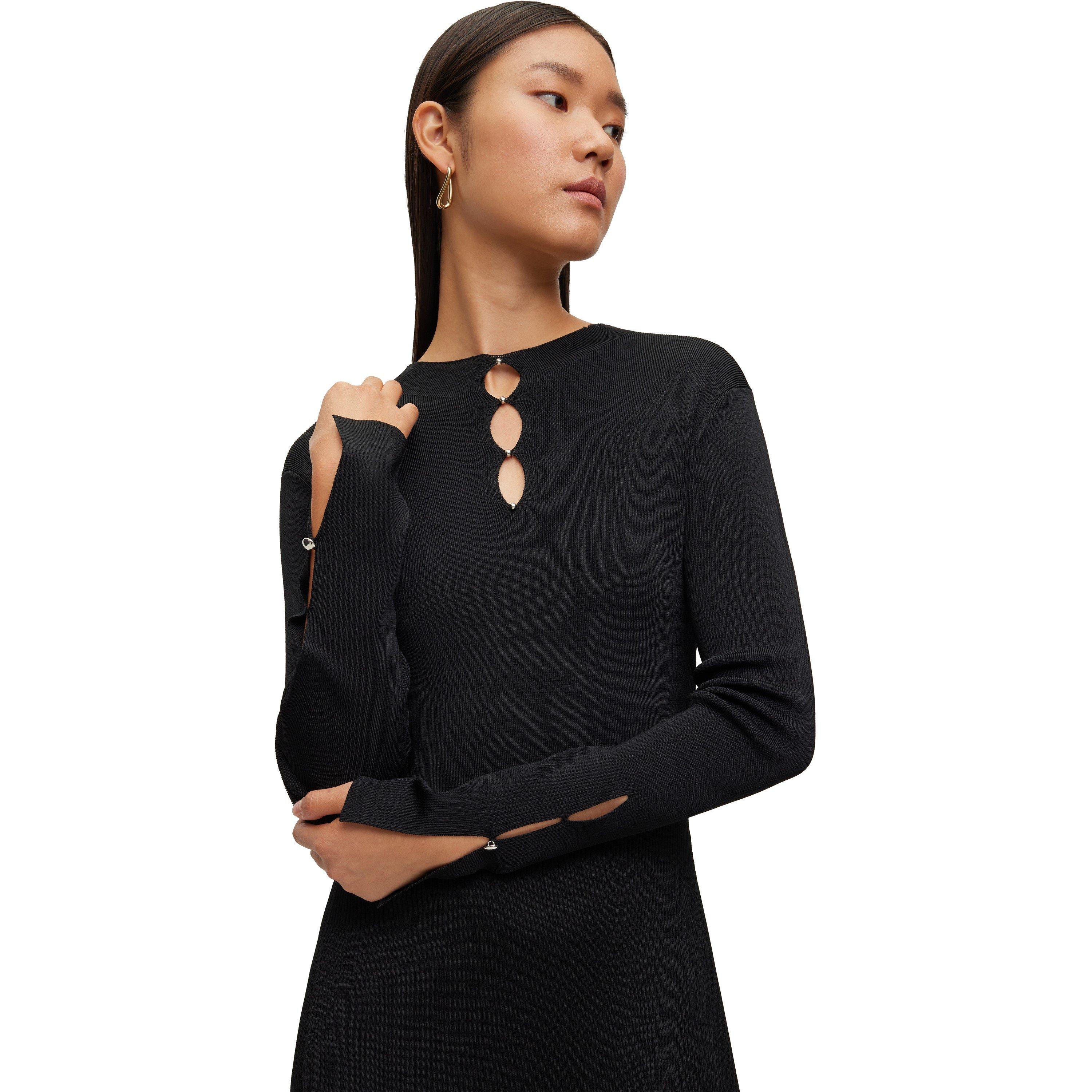 Boss Women's Mini Viscose Knitted Jumper Dress