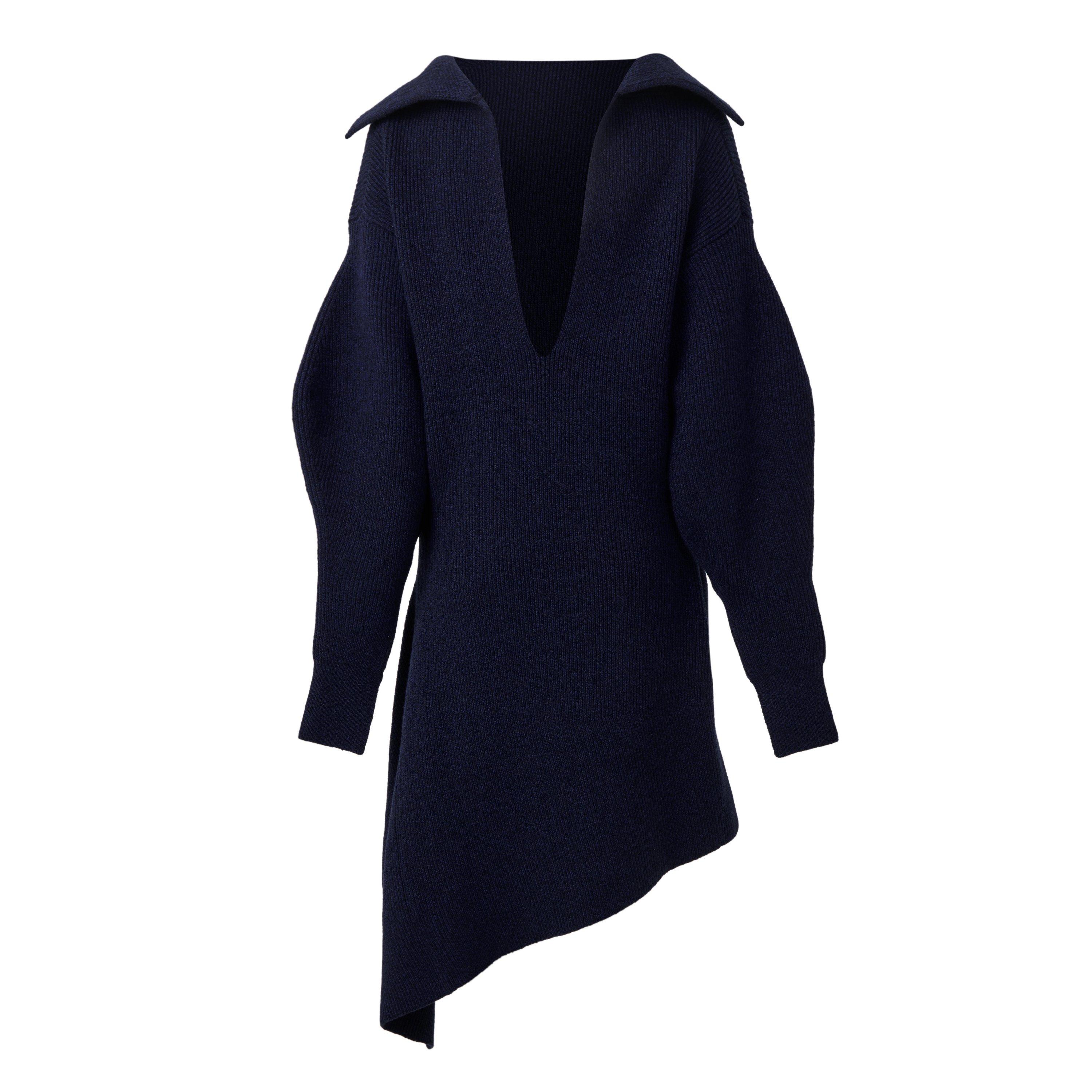 GIVENCHY Women's Slashed Wool Long-Sleeve Mini Dress