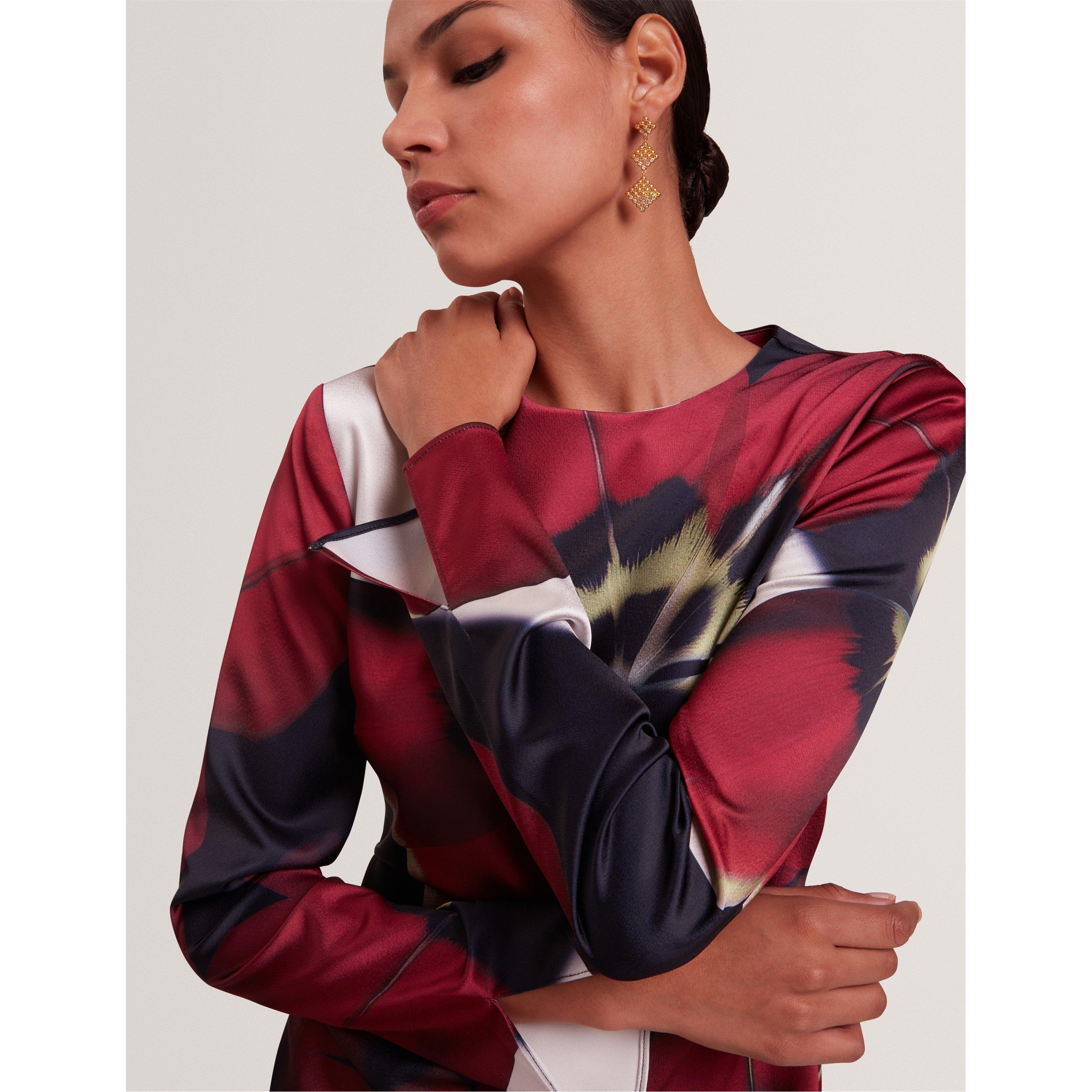 Ted Baker Women's Long Sleeve Print Tea Dress