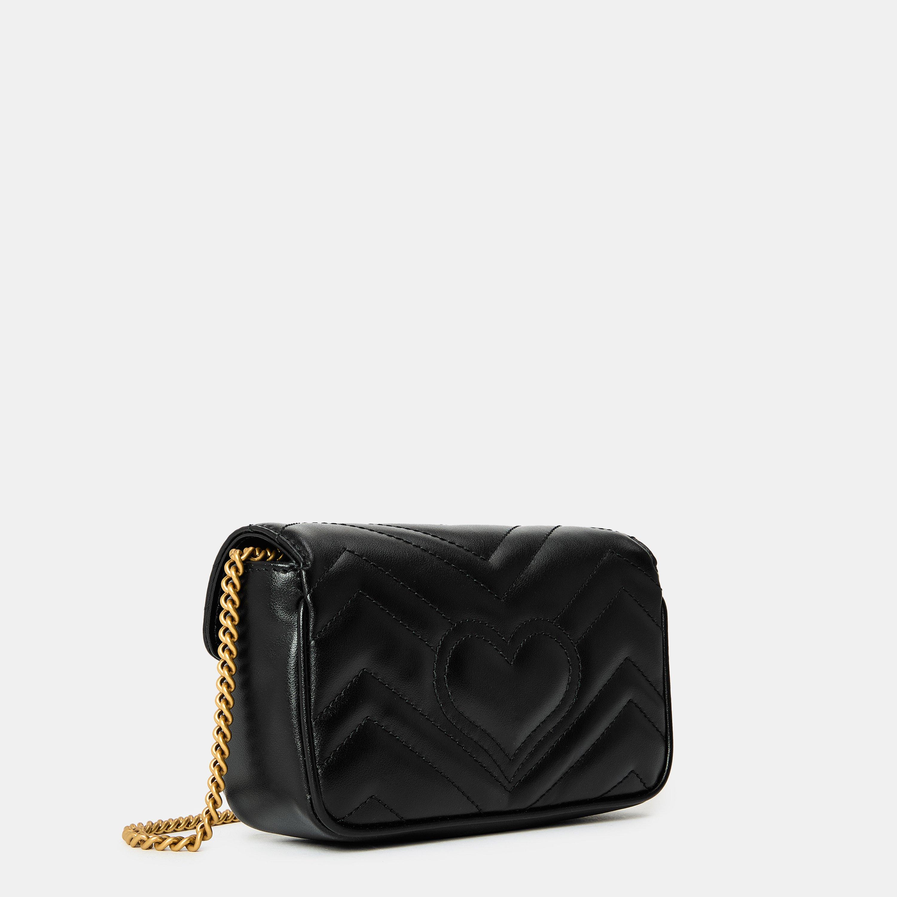Gucci Women's Chevron Leather GG Marmont Super Mini Bag
