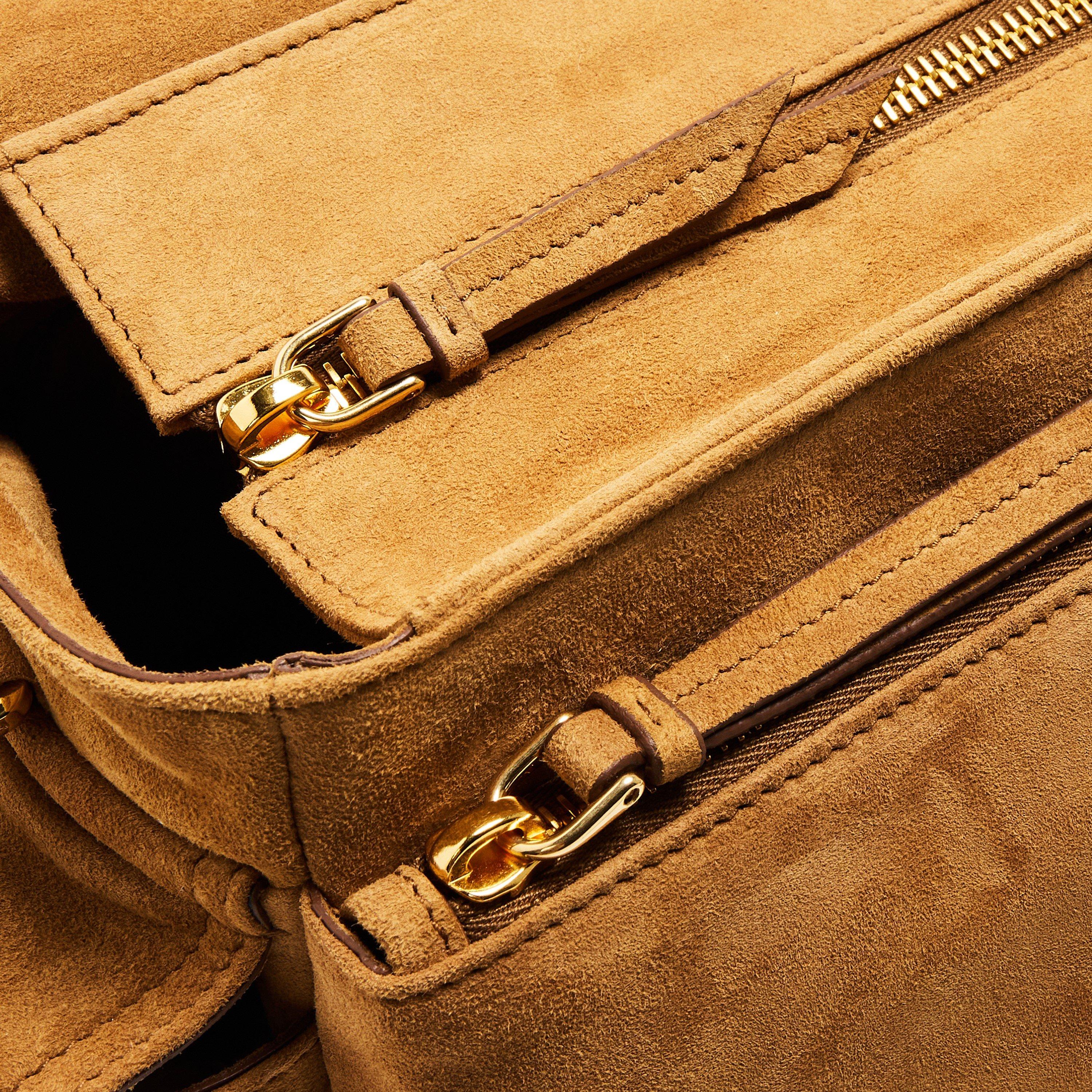 Prada Explore Medium Suede Shoulder Bag with Flap