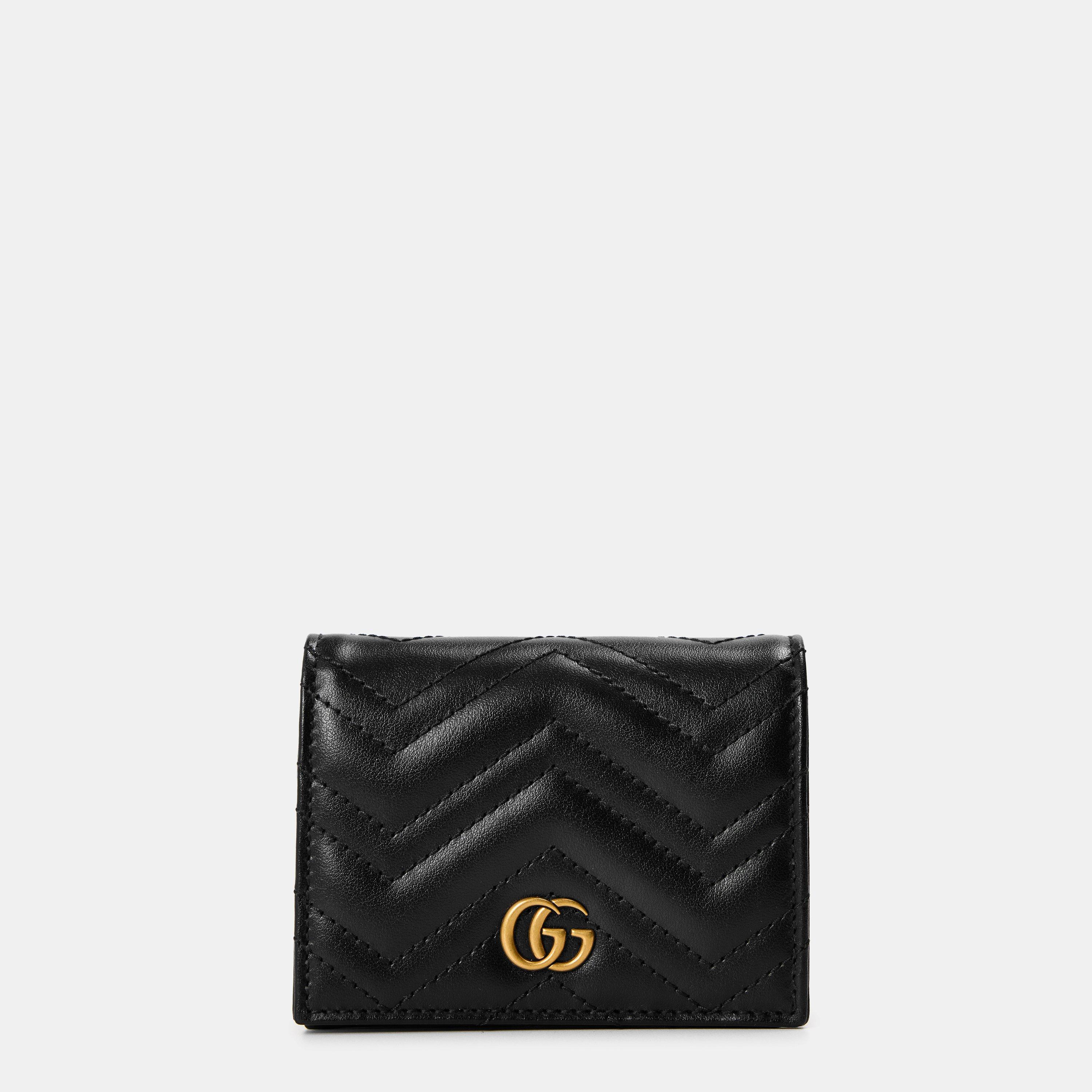 Gucci Women's GG Motif Leather Marmont Card Case Wallet