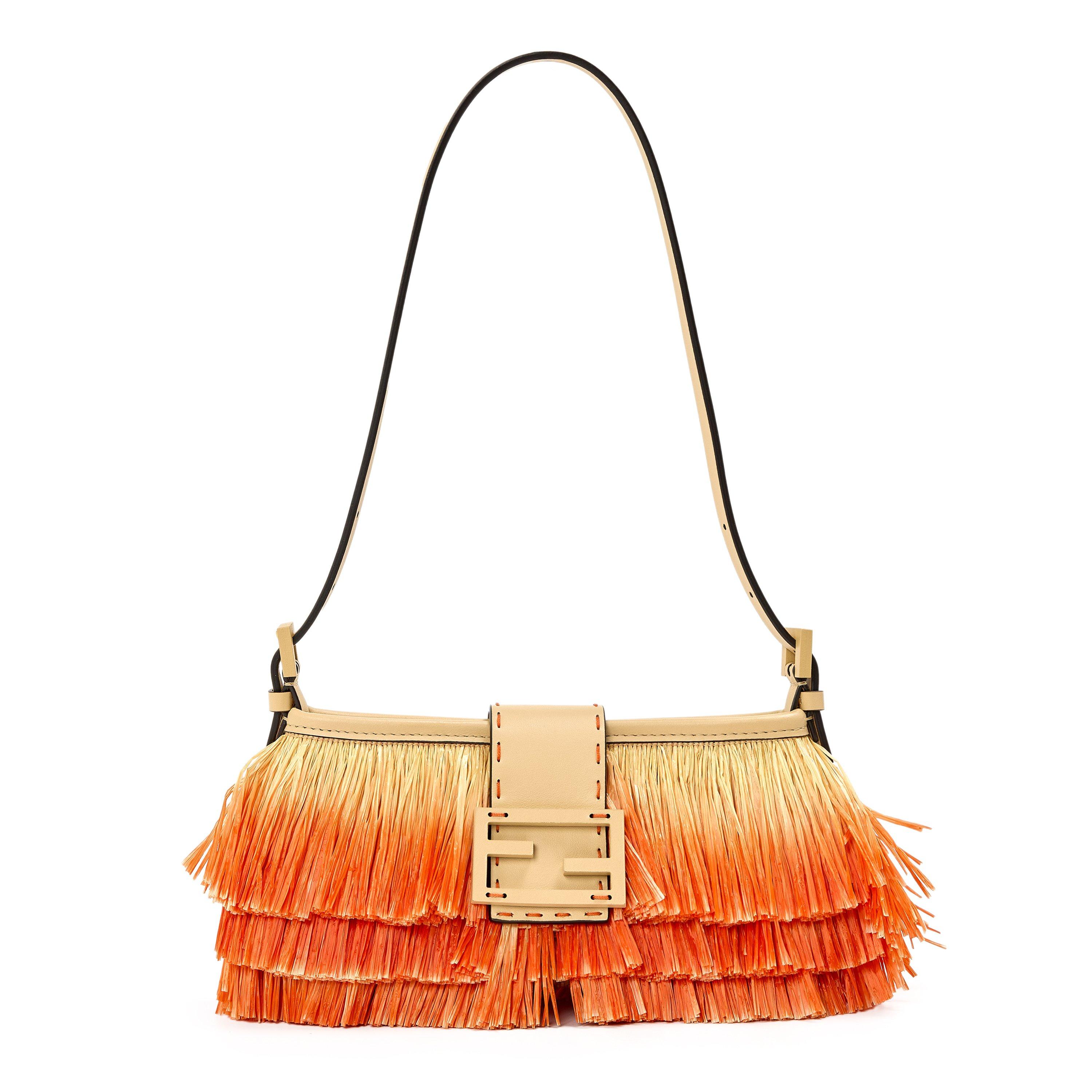 Fendi Women's Raffia Baby Shoulder Bag