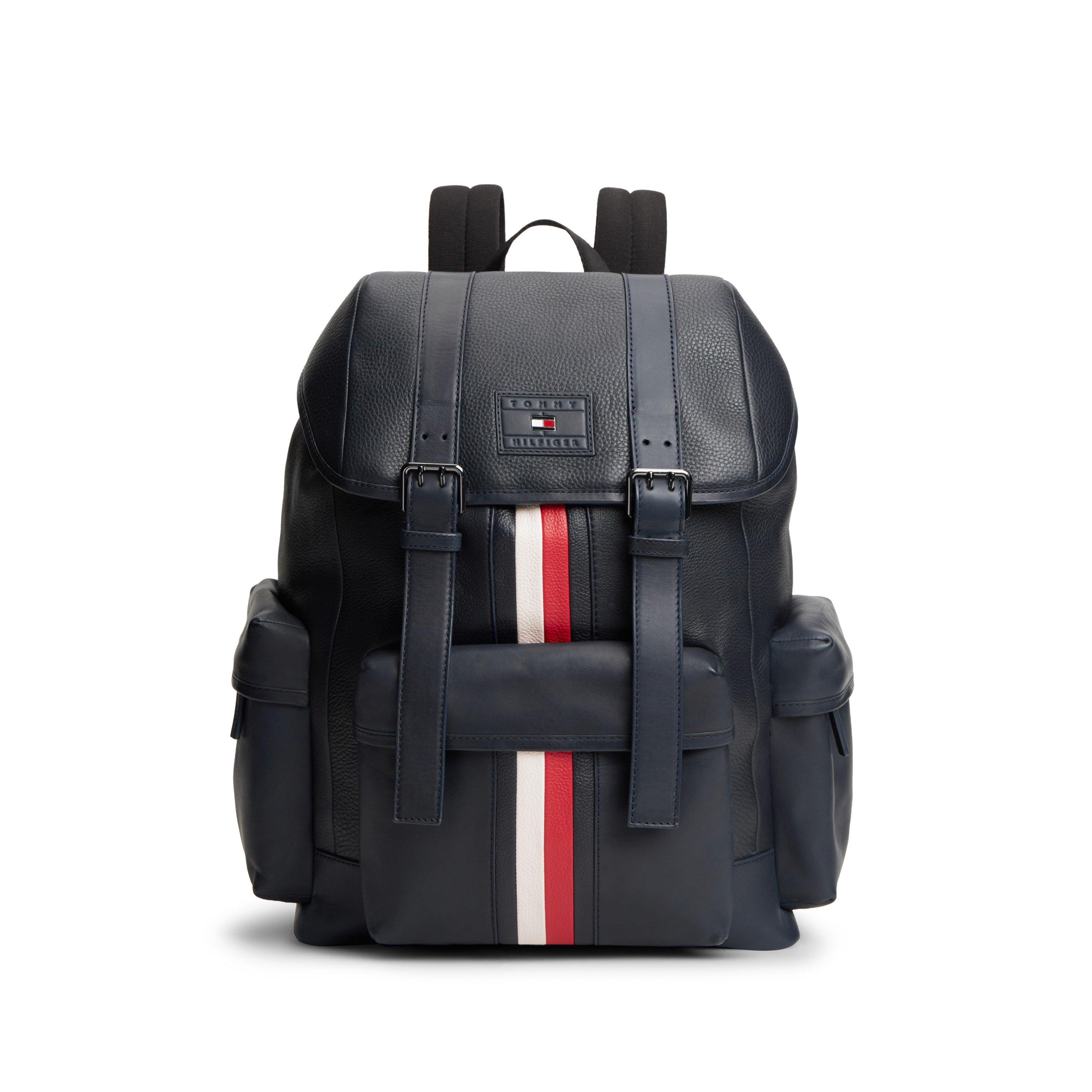 Tommy Hilfiger Signature Stripe Leather Backpack