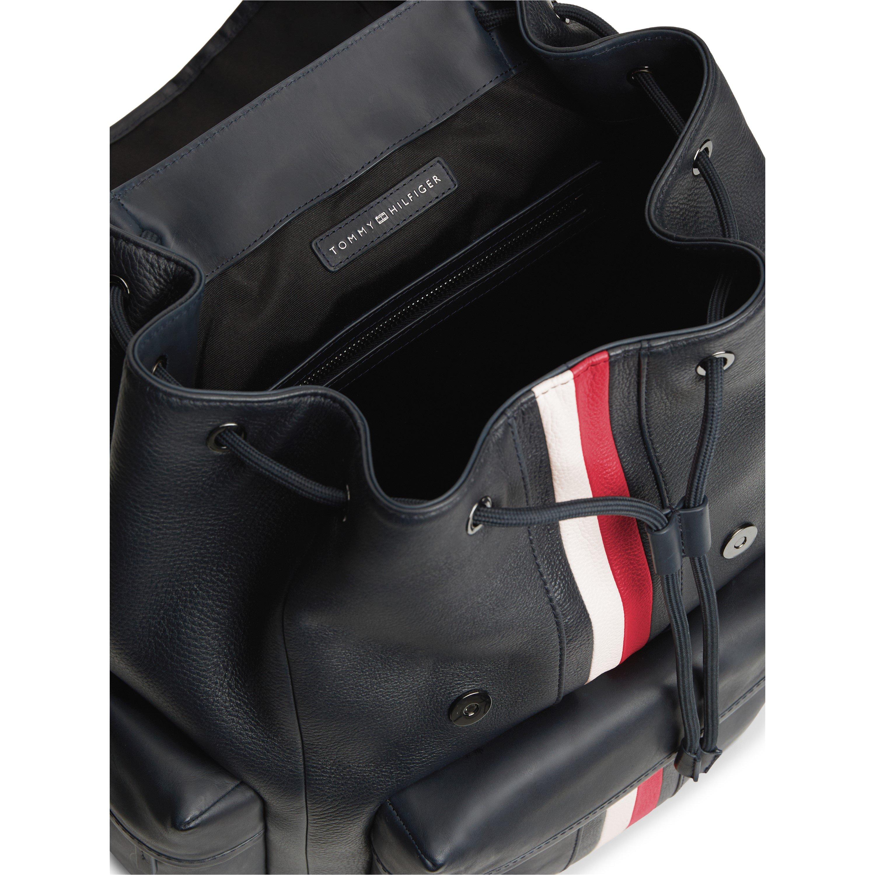 Tommy Hilfiger Signature Stripe Leather Backpack