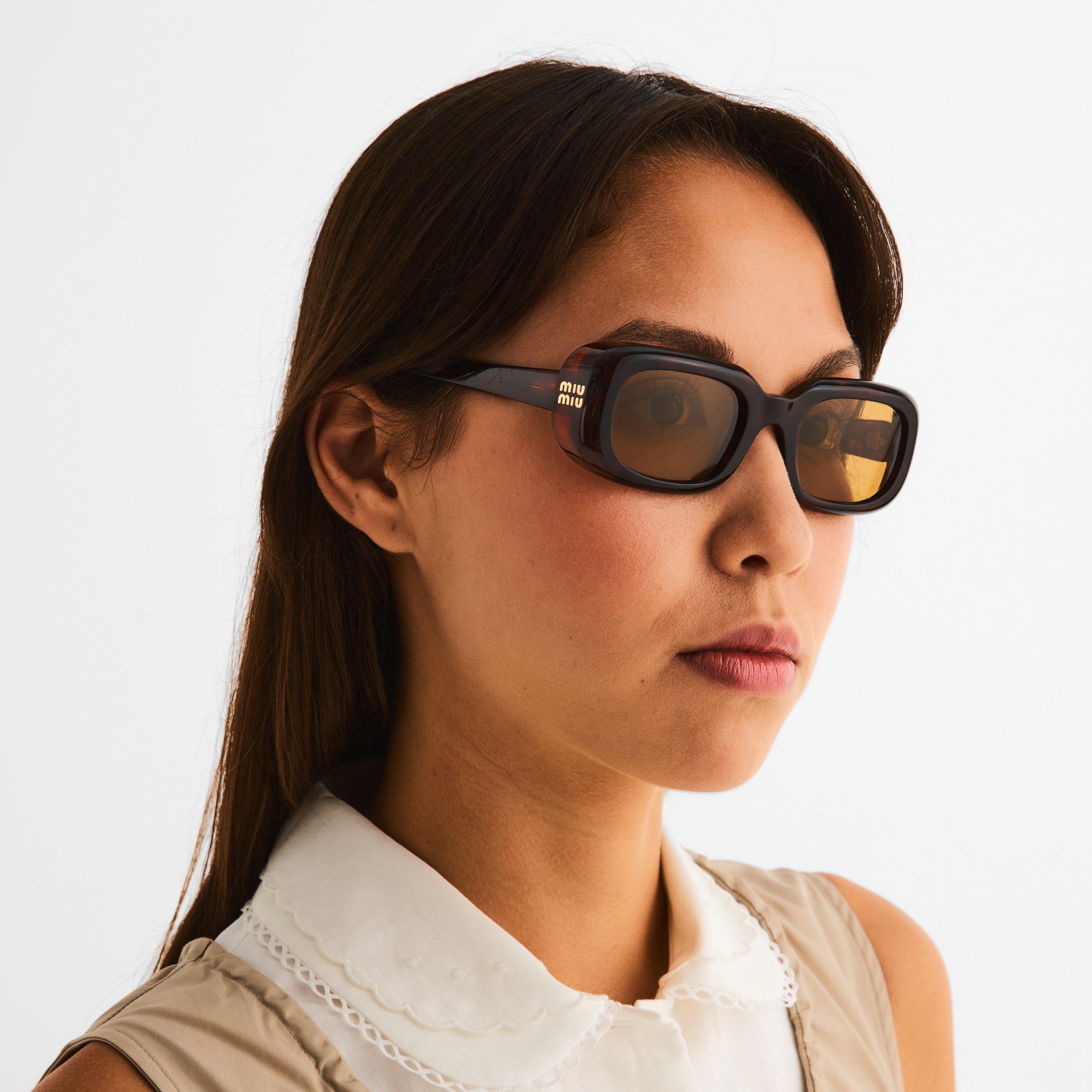 Miu Miu Women's B13S Acetate Rectangle Sunglasses