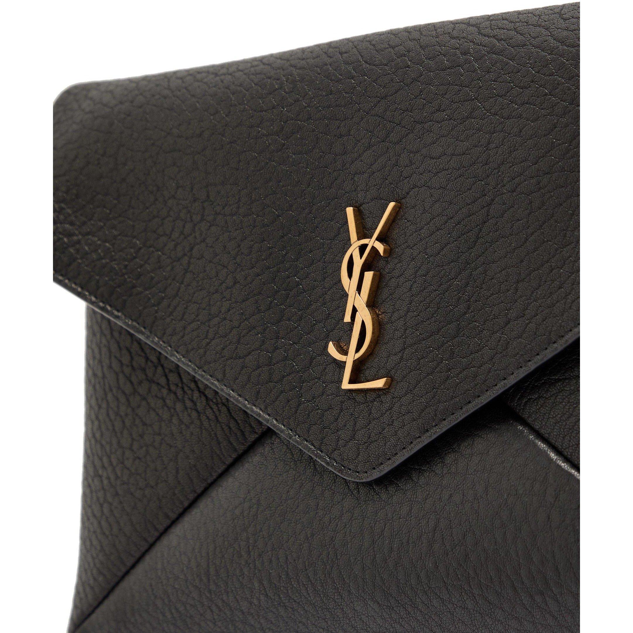 Saint Laurent Women's Large Leather Envelope Pouch