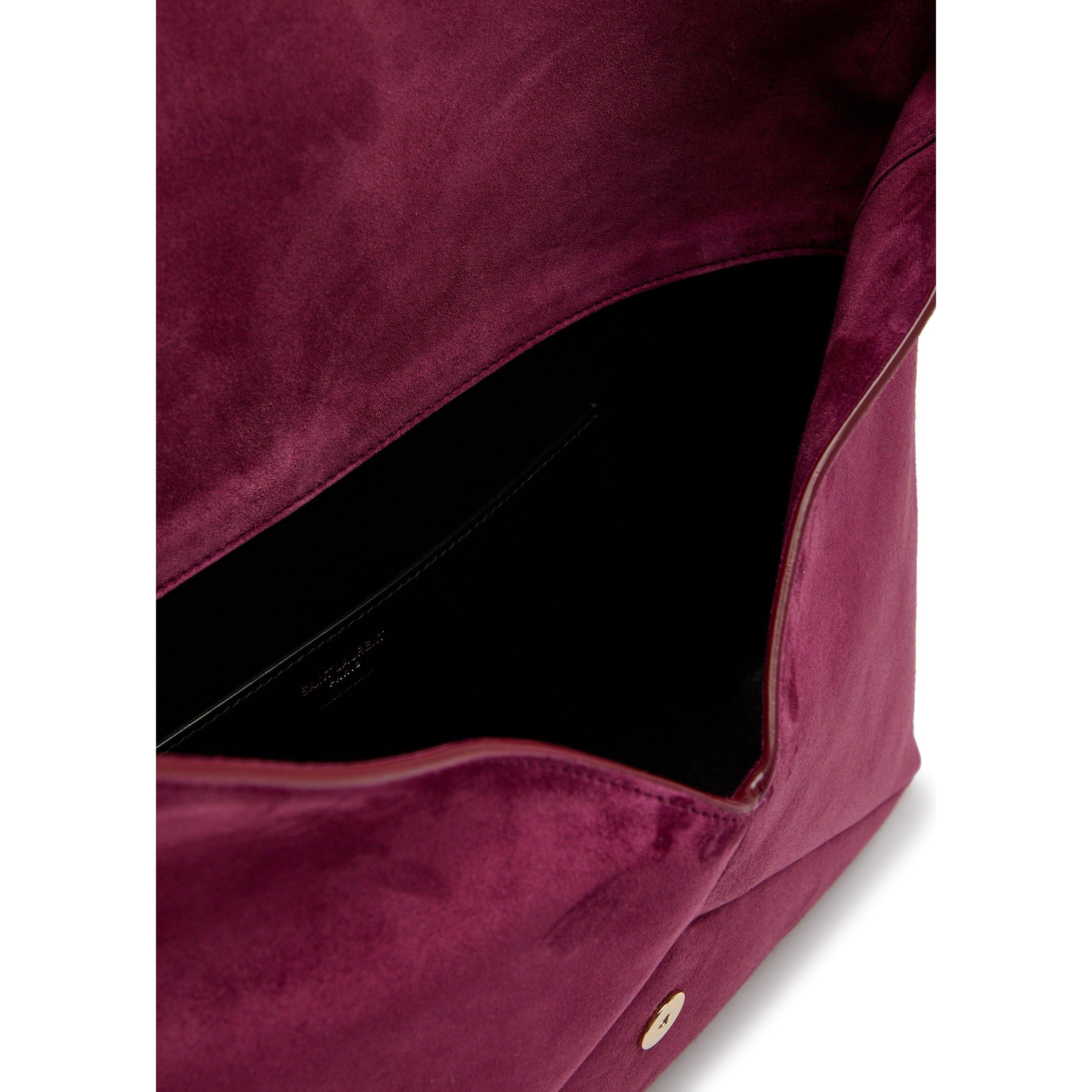 Saint Laurent Women’s Envelope Suede Wallet on Chain