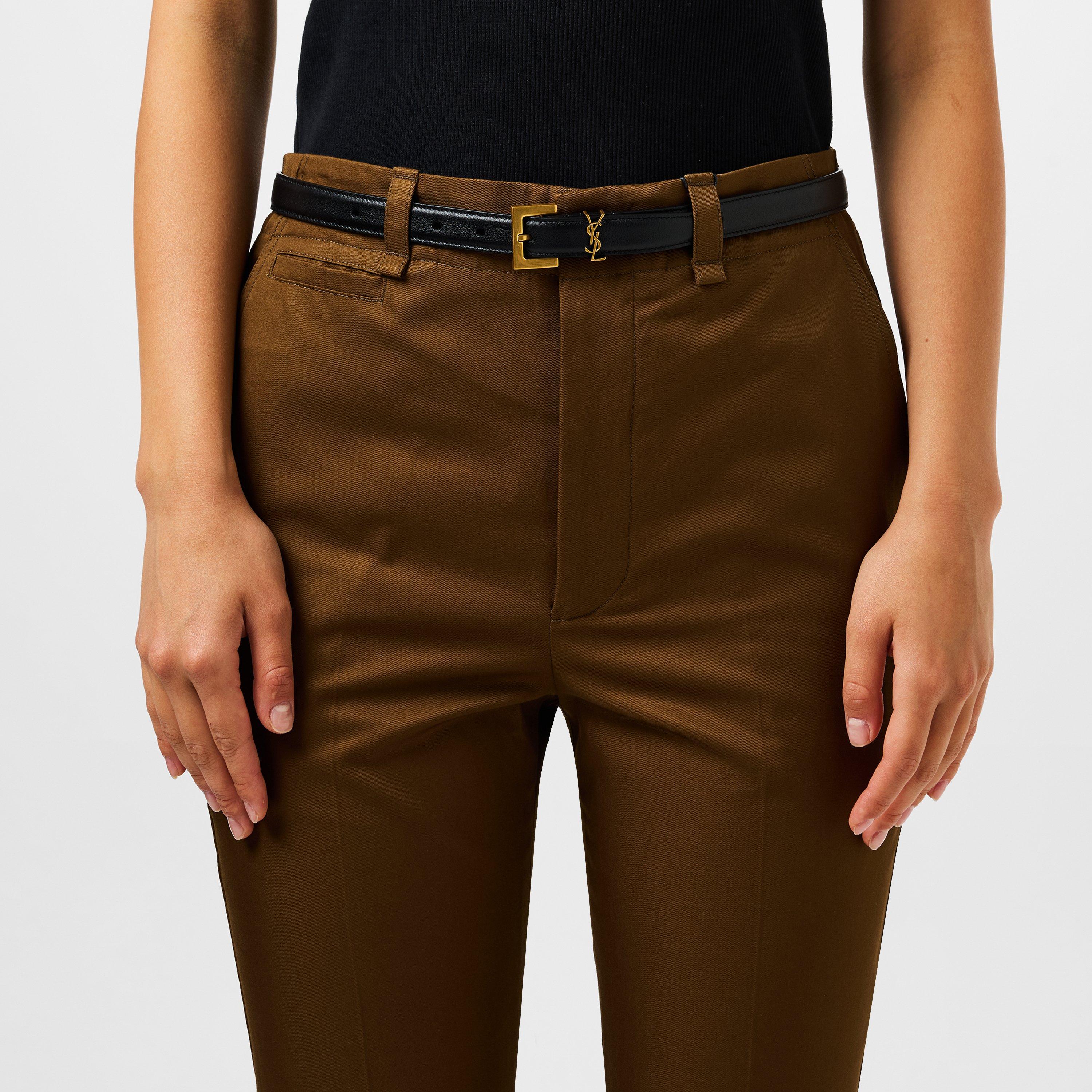 Saint Laurent Leather Cassandre Belt