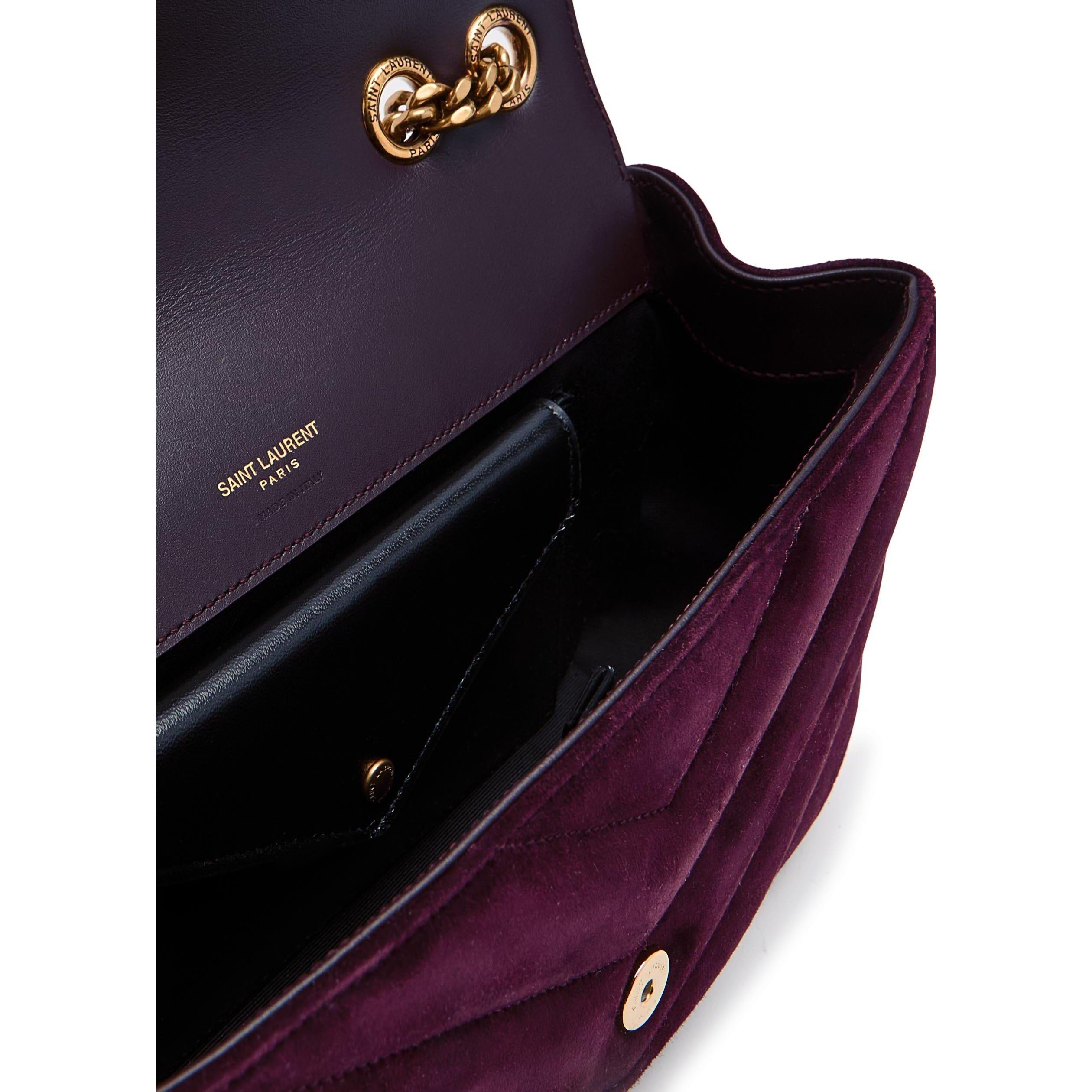 Saint Laurent Women's Small Loulou Suede Shoulder Bag