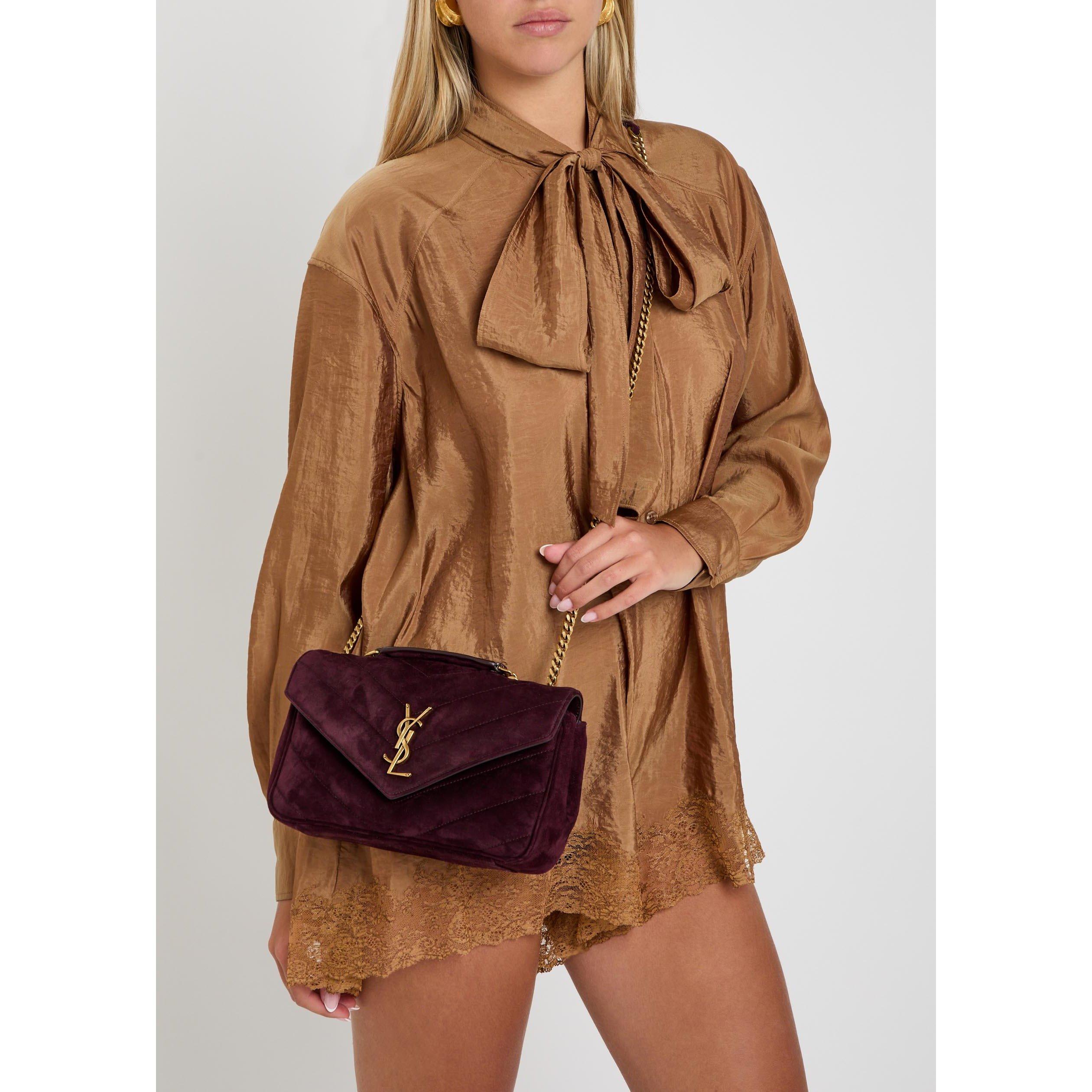 Saint Laurent Women's Small Loulou Suede Shoulder Bag