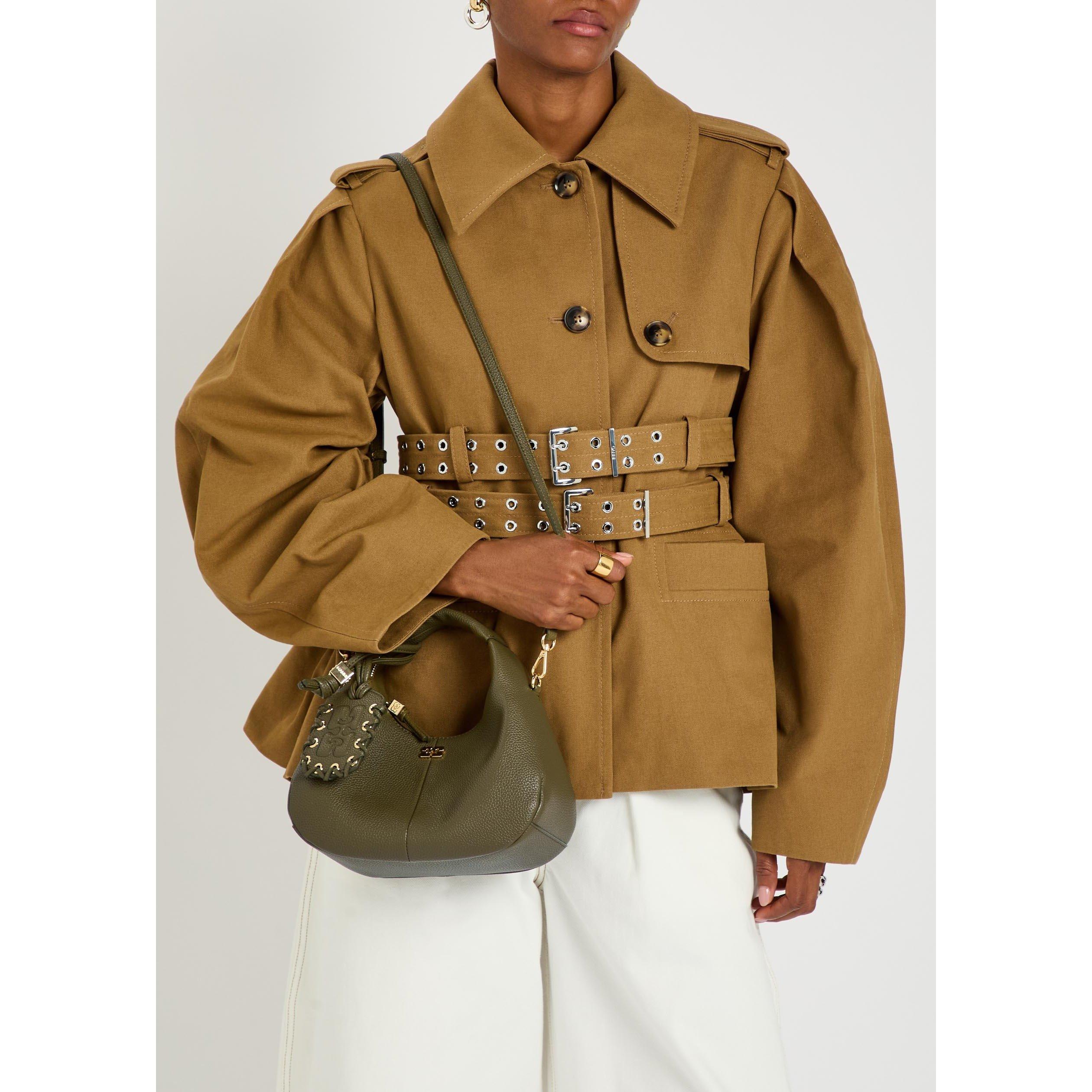 Ganni Women's Hobo Mini Grained Leather Bag