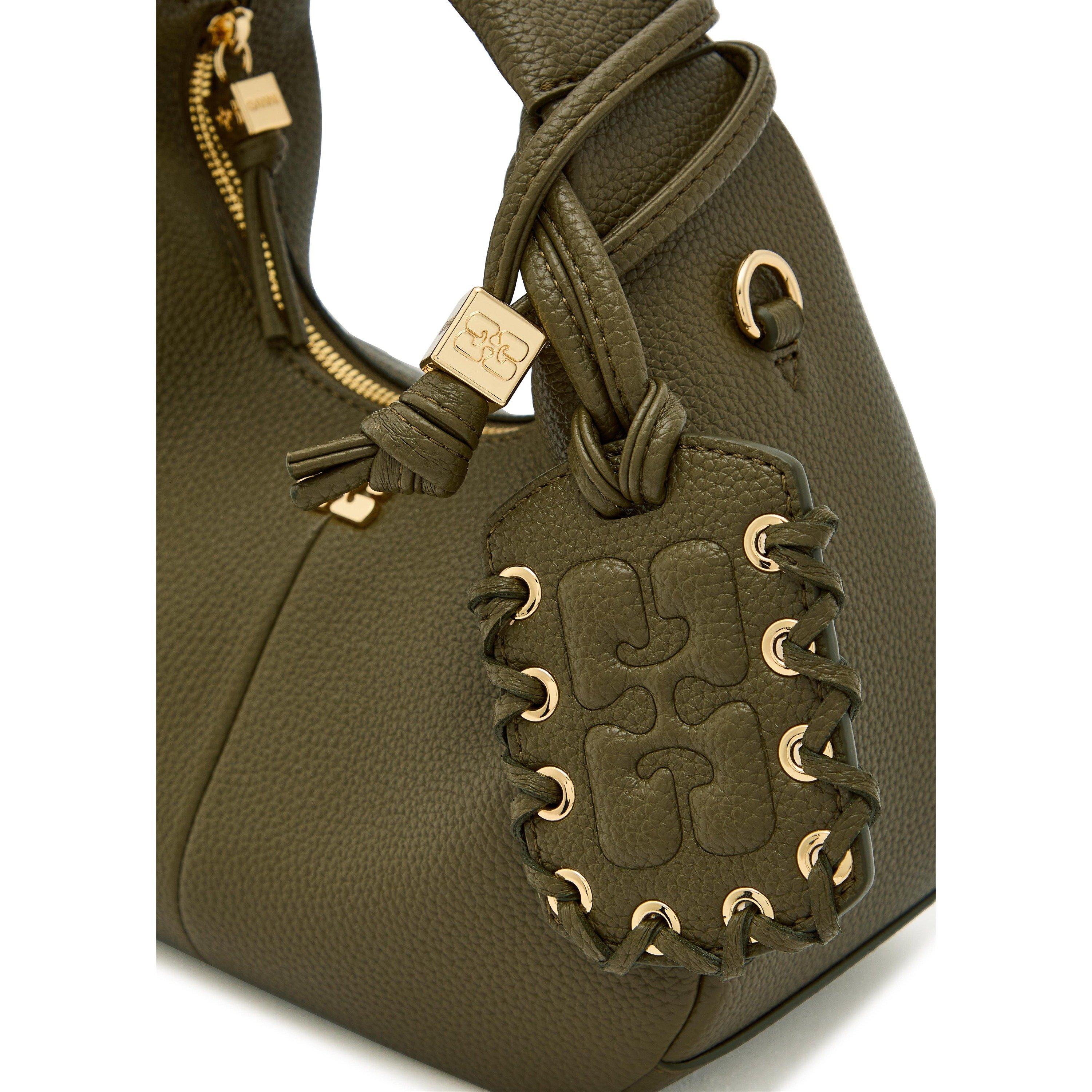 Ganni Women's Hobo Mini Grained Leather Bag
