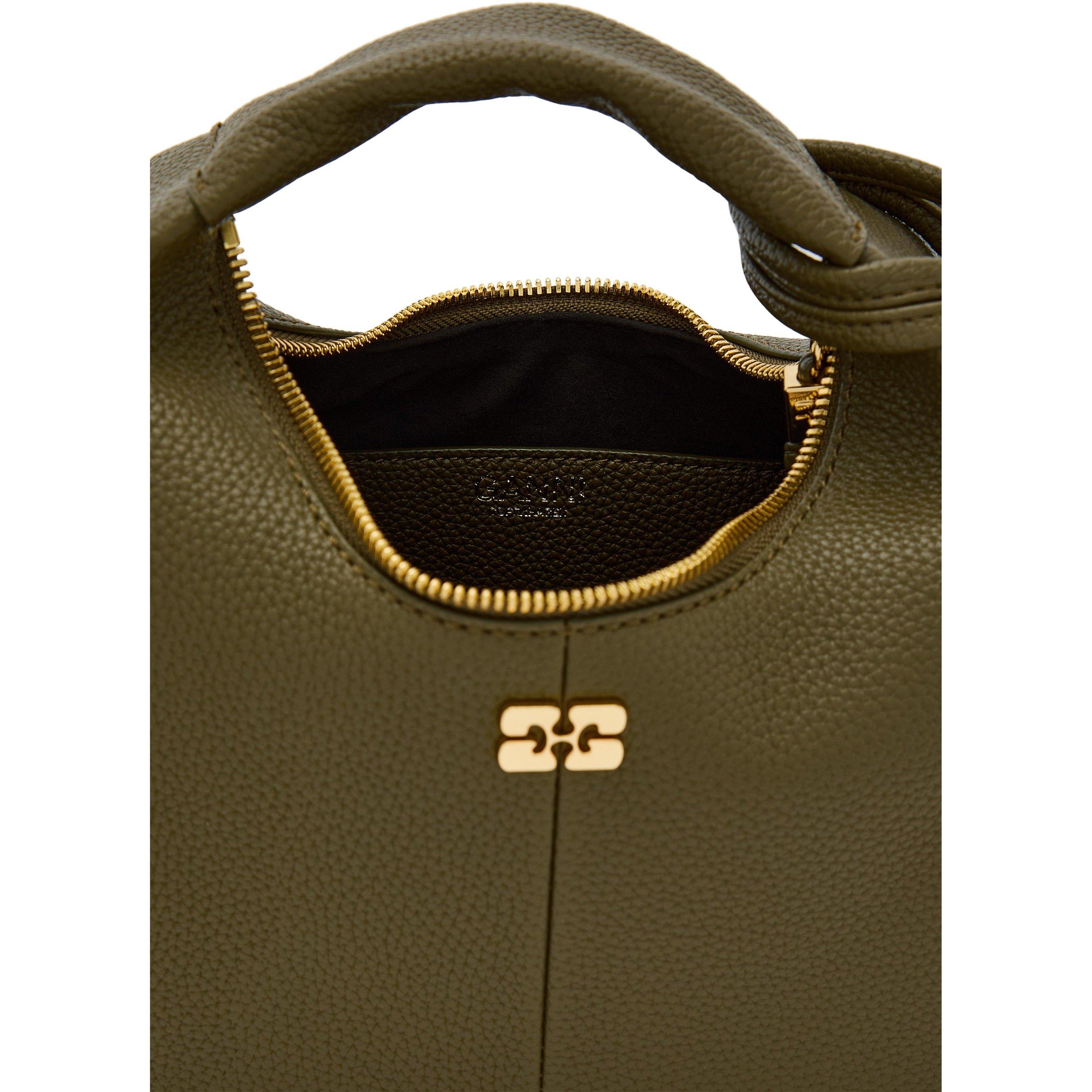 Ganni Women's Hobo Mini Grained Leather Bag