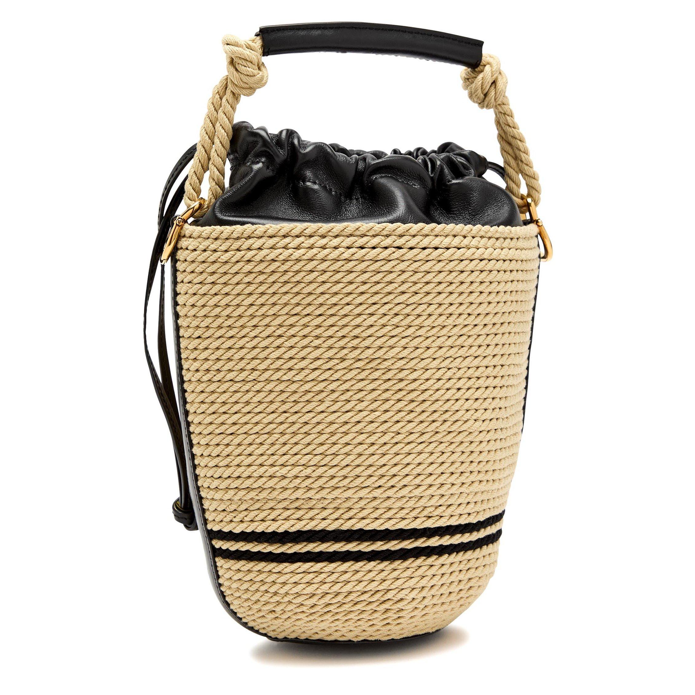 Chloe Women's Straw Logo Bucket Bag