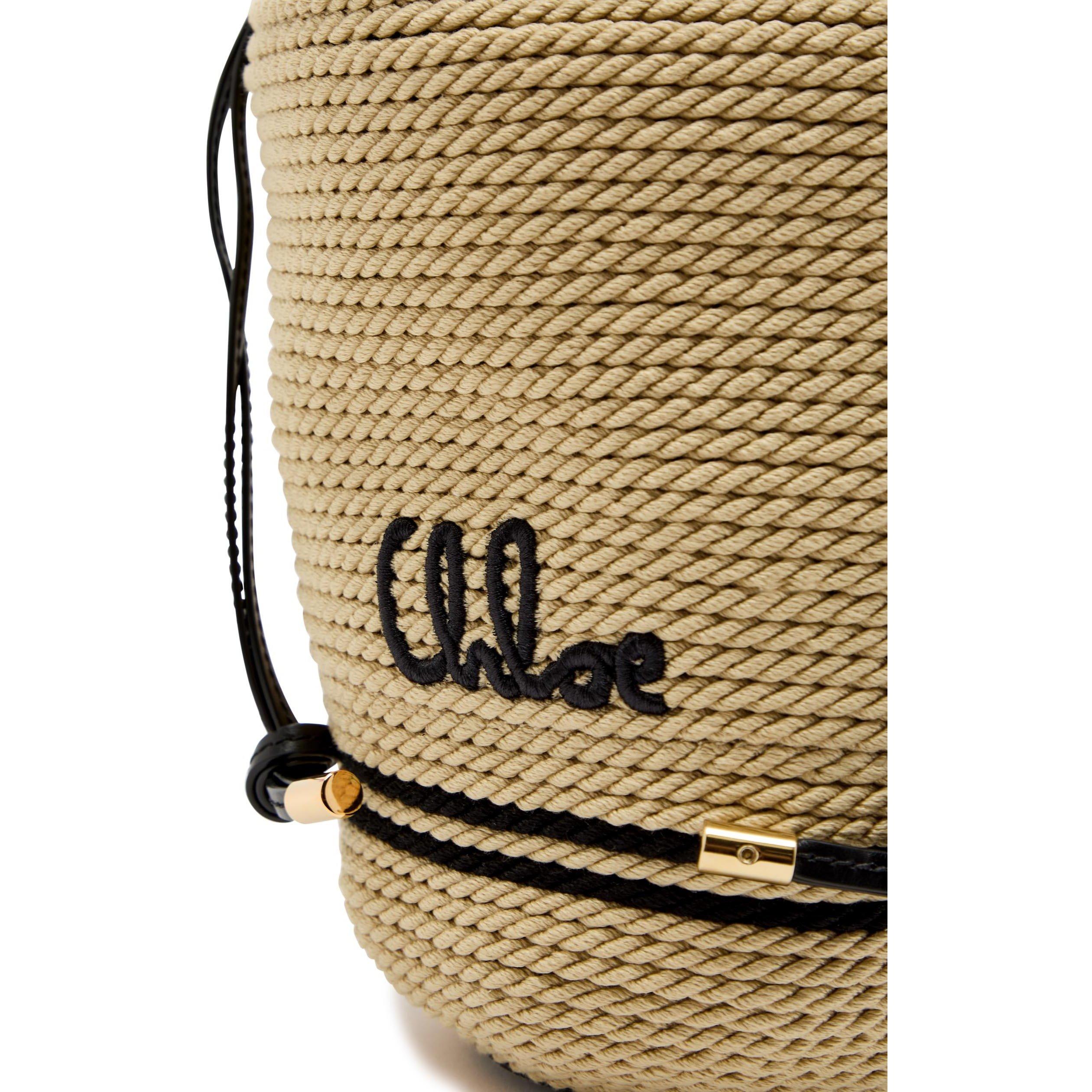 Chloe Women's Straw Logo Bucket Bag