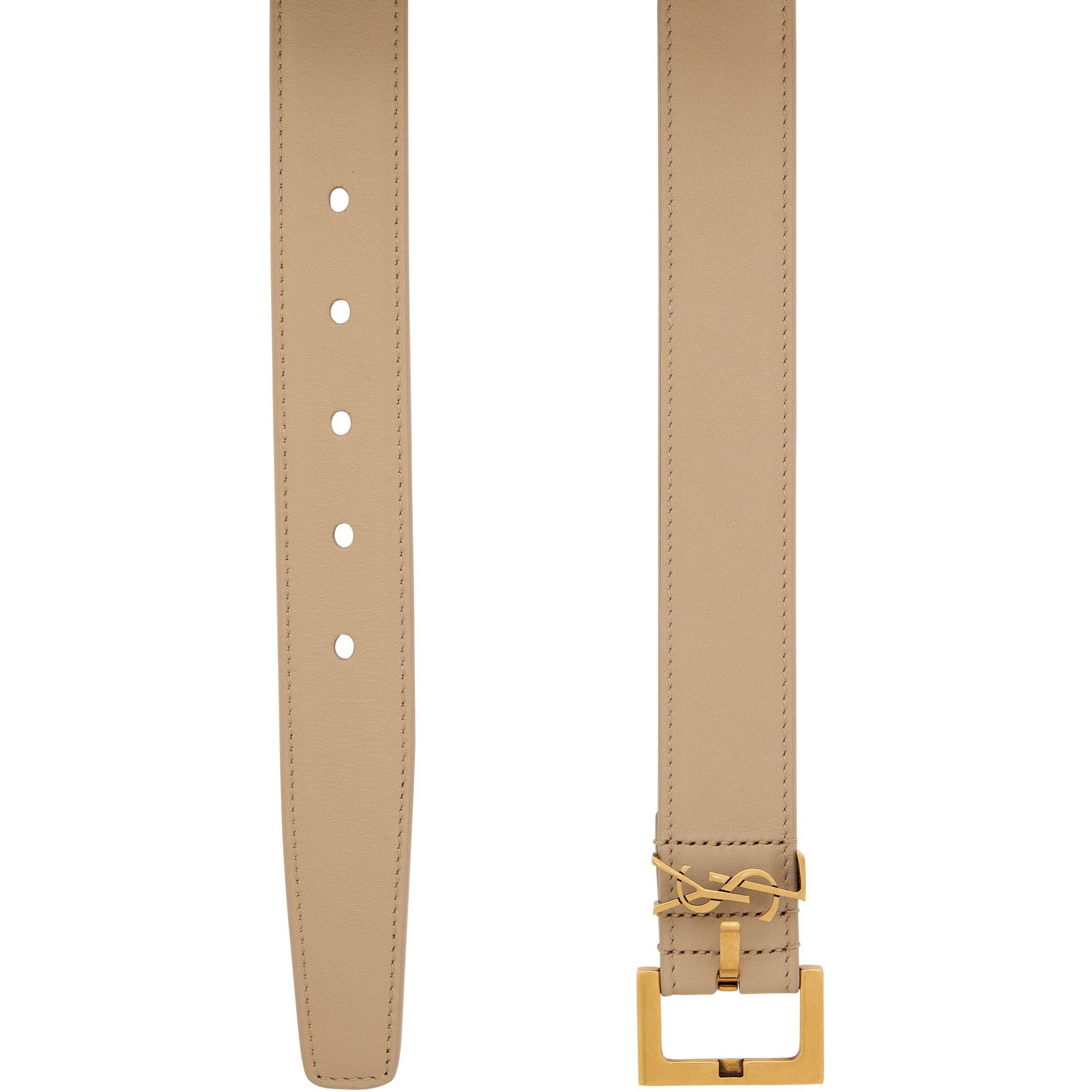 Saint Laurent Women's 3cm Hardware Leather Belt