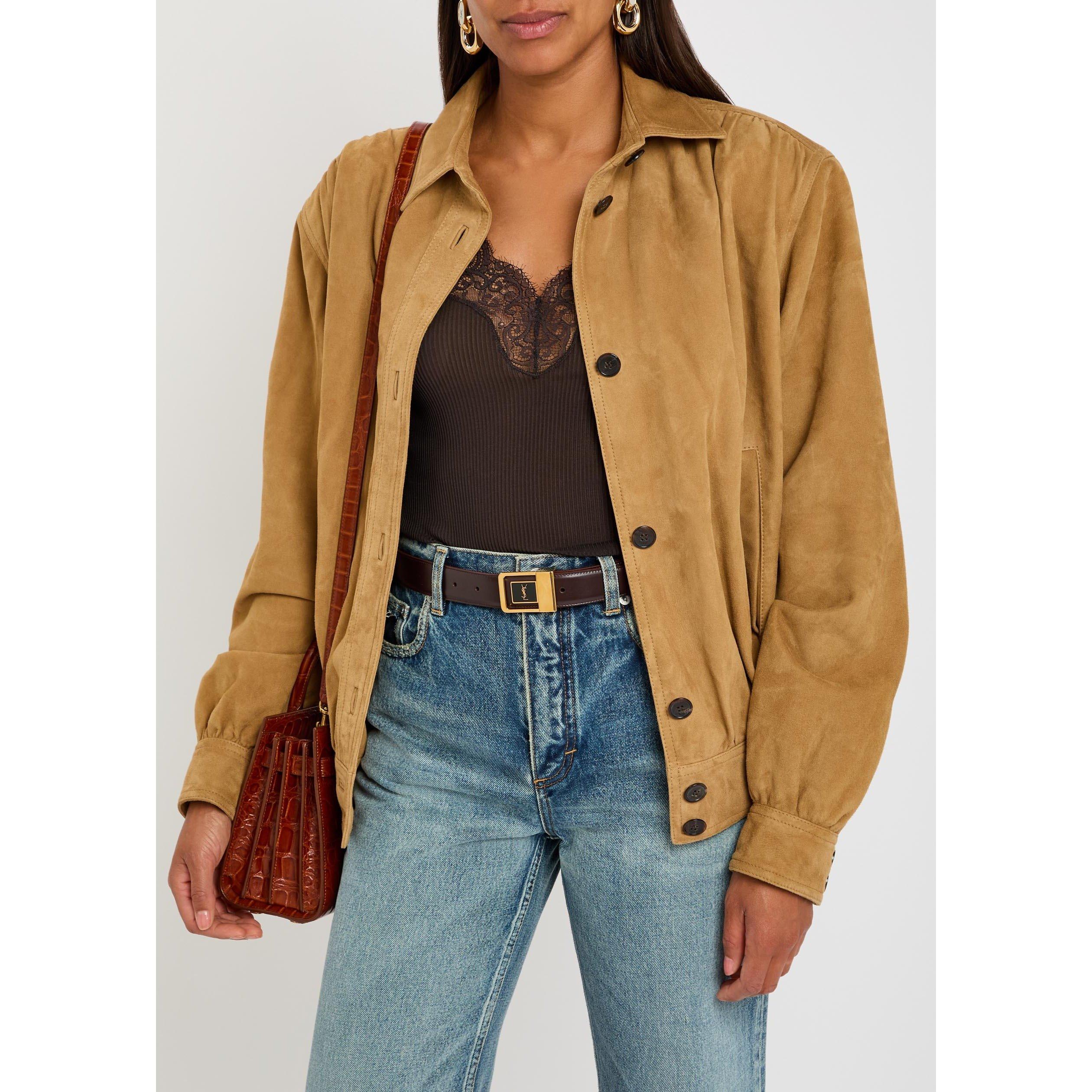 Saint Laurent Women's LA 66 Bucket Leather Belt